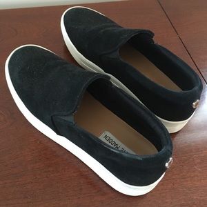 Black suede Steve Madden sneakers